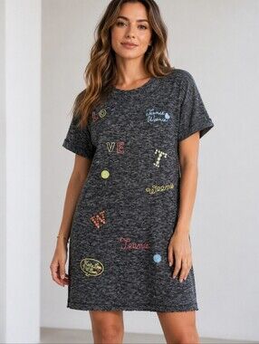 Cute Teenie Weenie Mini Dress with Multicolor Patches. Like New. Size M/L.